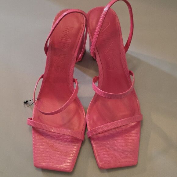 BRAND NEW MANGO BLOCK HEEL  SQUARE TOE WOMENS SANDALS - Picture 2 of 16